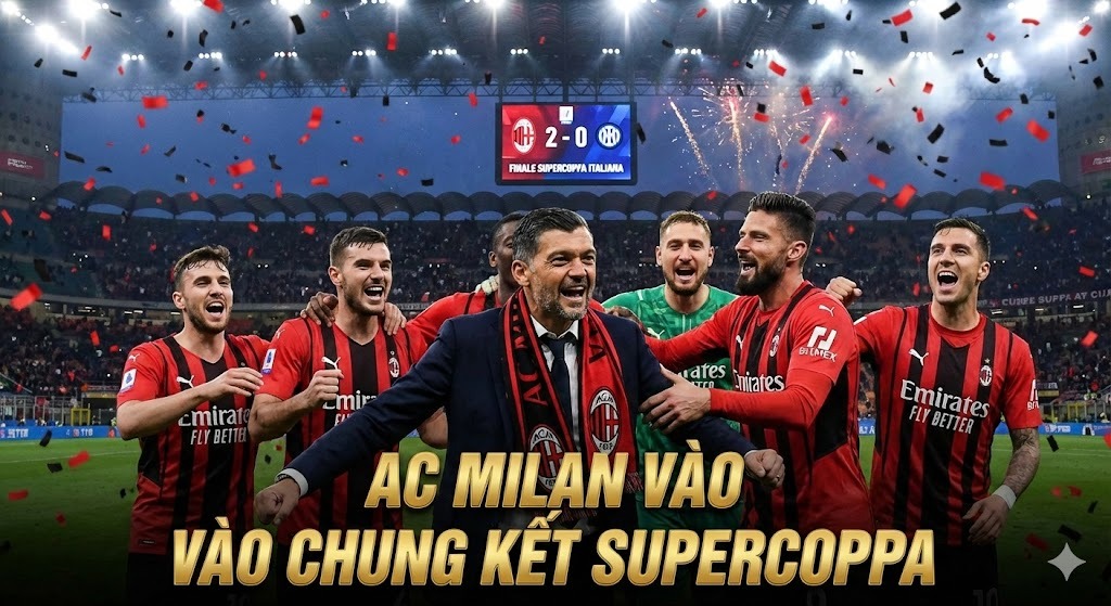 AC Milan Thăng Hoa: HLV Tân Binh Sergio Conceição Ra Mắt Ấn Tượng, Đưa Milan Vào Chung Kết Siêu Cúp Ý