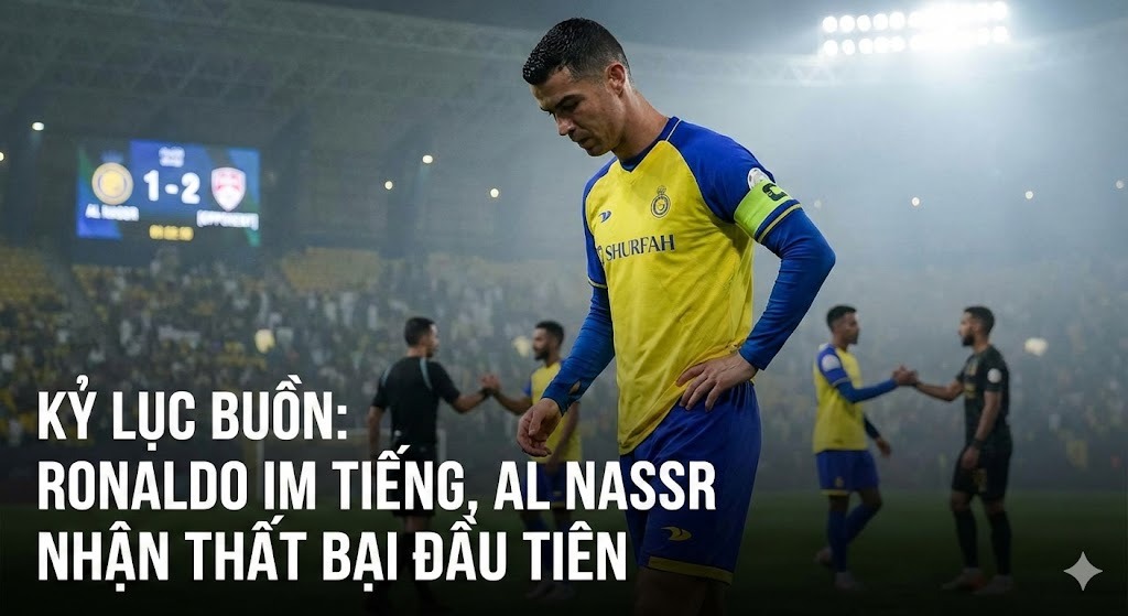 Kỷ lục buồn của Ronaldo: Al Nassr nhận thất bại đầu tiên trong mùa giải, siêu sao người Bồ Đào Nha "im hơi lặng tiếng"