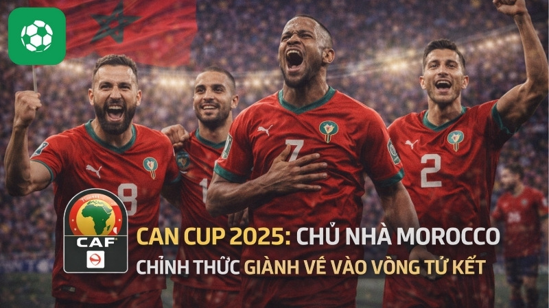 CAN Cup 2025: Chủ nhà Morocco chính thức giành vé vào vòng Tứ kết