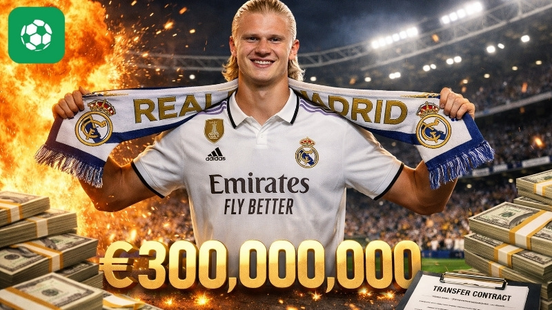 Bom tấn kích nổ: Erling Haaland chính thức cập bến Real Madrid với mức phí kỷ lục