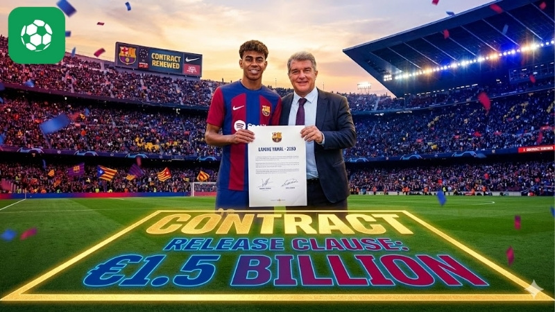 Lamine Yamal gia hạn với Barca: Điều khoản giải phóng lên tới 1,5 tỷ Euro