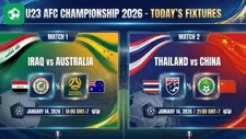 Lịch thi đấu U23 châu Á 2026 hôm nay: Iraq vs Australia và Thái Lan vs Trung Quốc