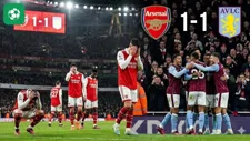 Arsenal bị Aston Villa chia điểm dù dẫn trước 2 bàn tại Ngoại hạng Anh