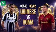 Nhận định bóng đá Udinese vs Roma, 02h45 ngày 3/2
