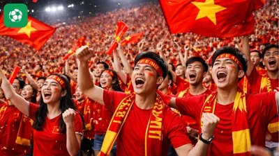 Cổ động viên Việt Nam tạo nên bầu không khí cuồng nhiệt khán đài