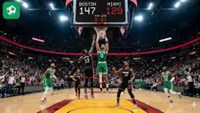 NBA: Boston Celtics lập kỷ lục ghi điểm mùa giải với chiến thắng hủy diệt 147-129 trước Miami Heat