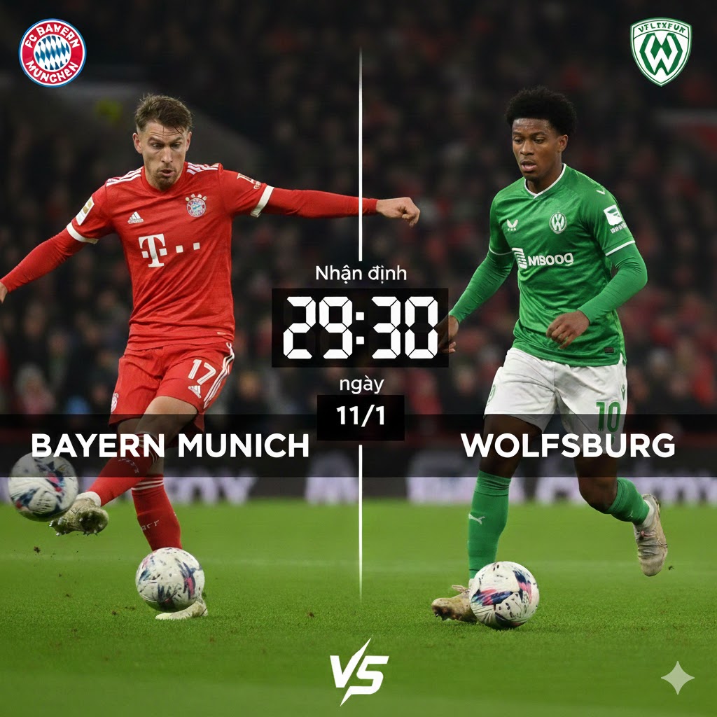 Nhận định Bayern Munich vs Wolfsburg - 23h30 ngày 11/1