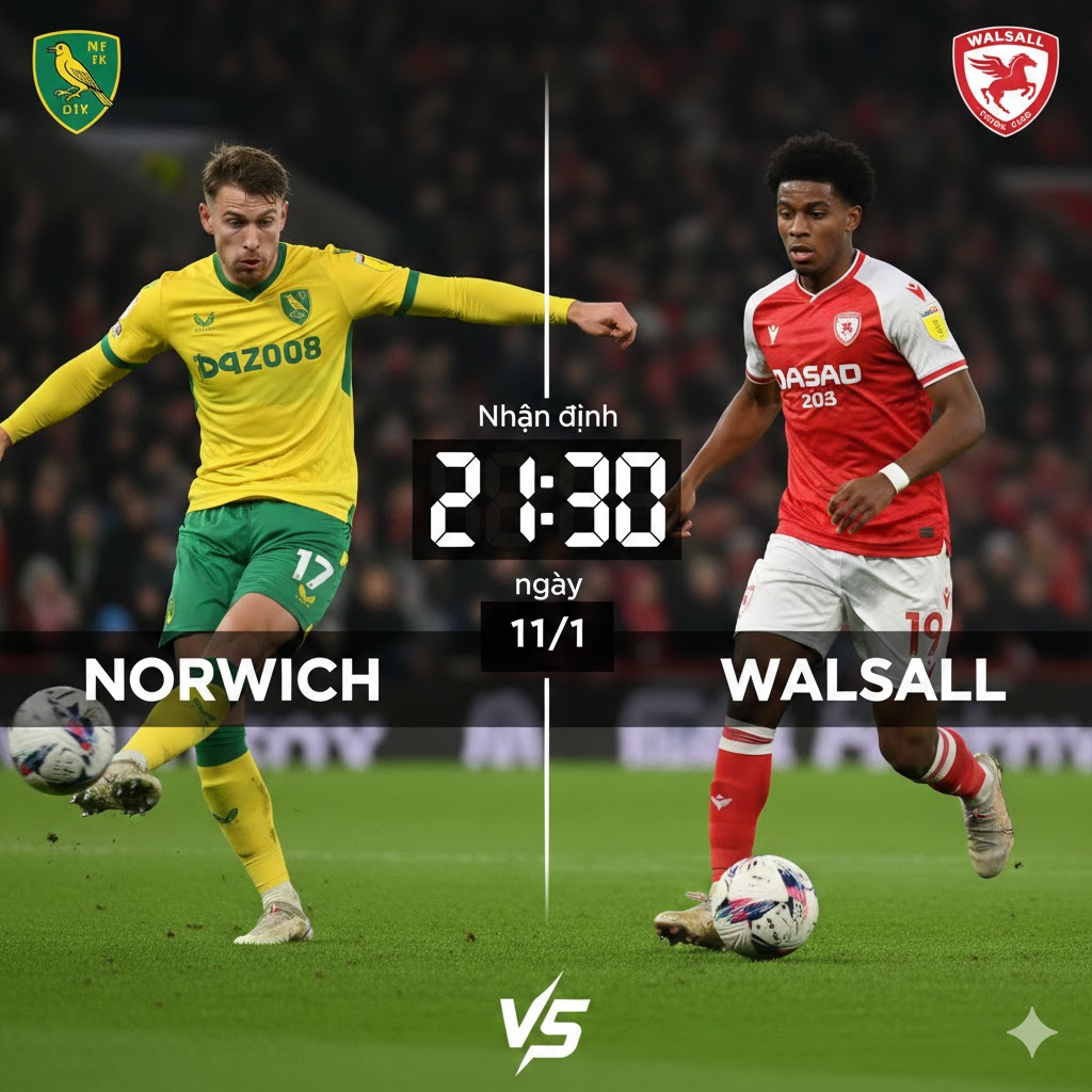 Nhận định Norwich vs Walsall - 21h30 ngày 11/1